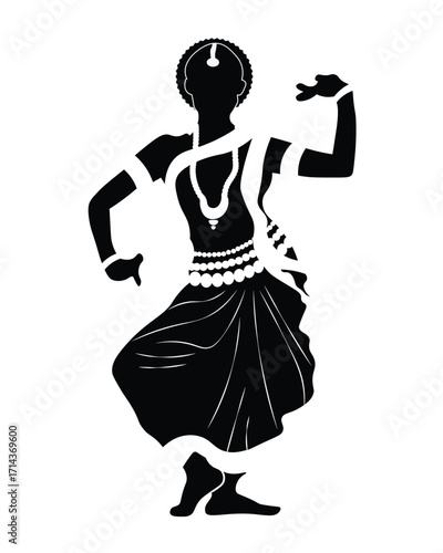 Elegant Indian classical dancer silhouette showcasing tradition, rhythm, and cultural heritage