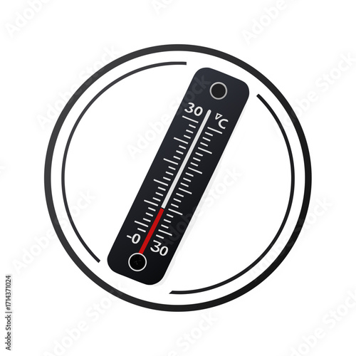 Black thermometer three quarters logo vector