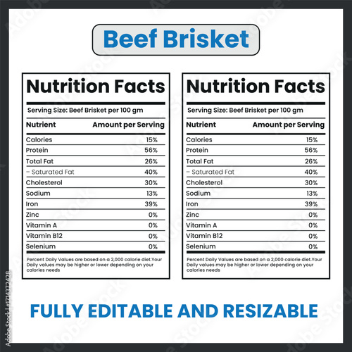 Beef Brisket Cut of Meat Illustration