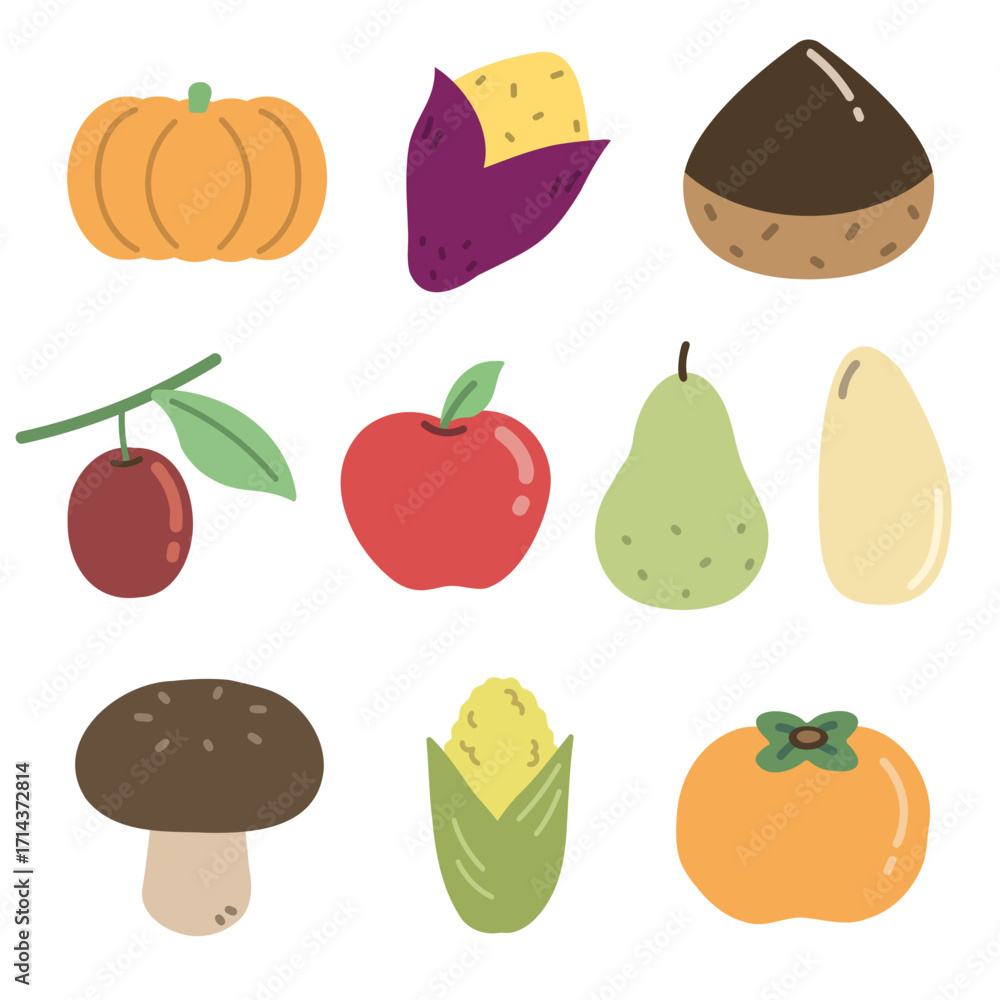Fototapeta premium set of fruits and vegetables