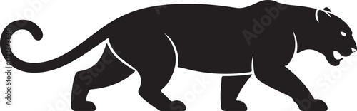 Black silhouette of a panther on a white background, clean vector
