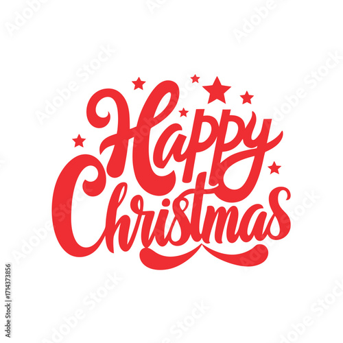 Happy Christmas Typography T-Shirt Design for Festive Apparel