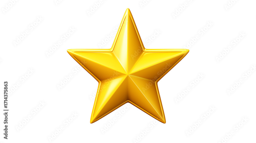 Fototapeta premium Shiny golden star award symbol representing achievement success and excellence