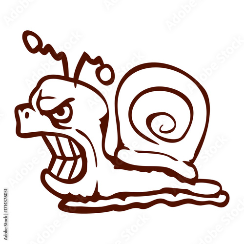 Snail Angry Attack Grinding teeth Sour Mad Evil