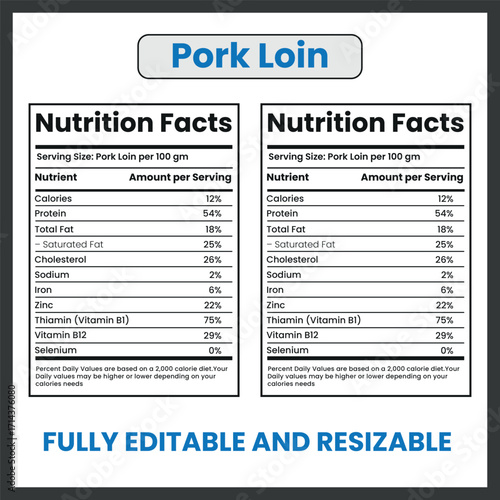 Pork Loin Boneless Cut Illustration
