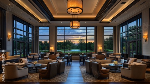 Wallpaper Mural Luxurious, spacious lounge with expansive views.   Torontodigital.ca