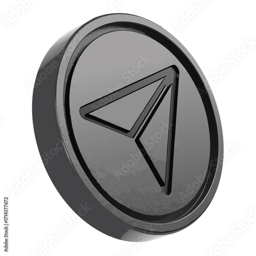 Modern black telegram logo vector design