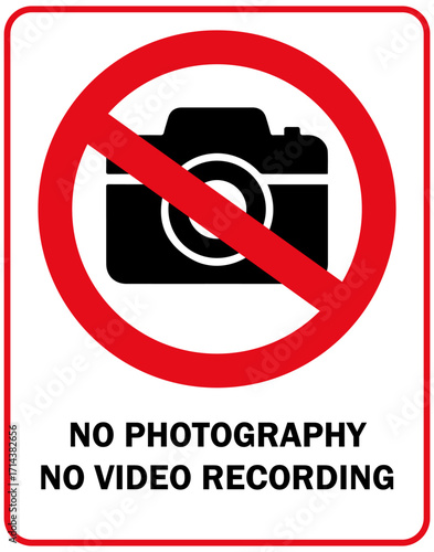 no photography no video recording sign design for templates.