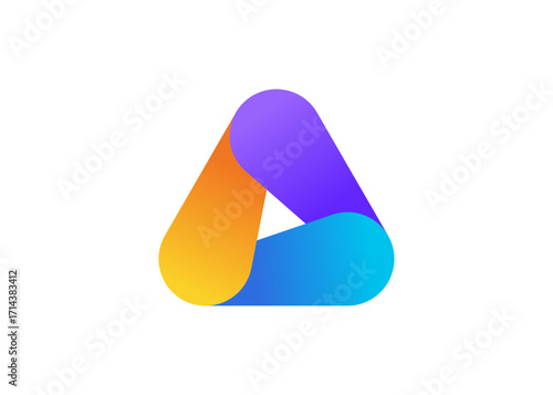 Abstract Letter A Logo. Flat Vector Logo Design Template Element.