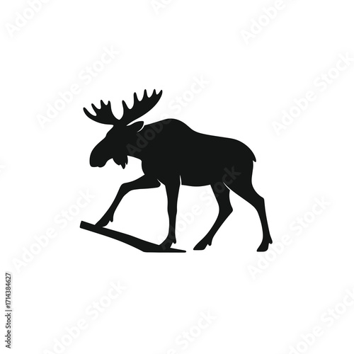 Moose climbing silhouette
