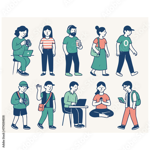 Students & Teens — School Life Character Set