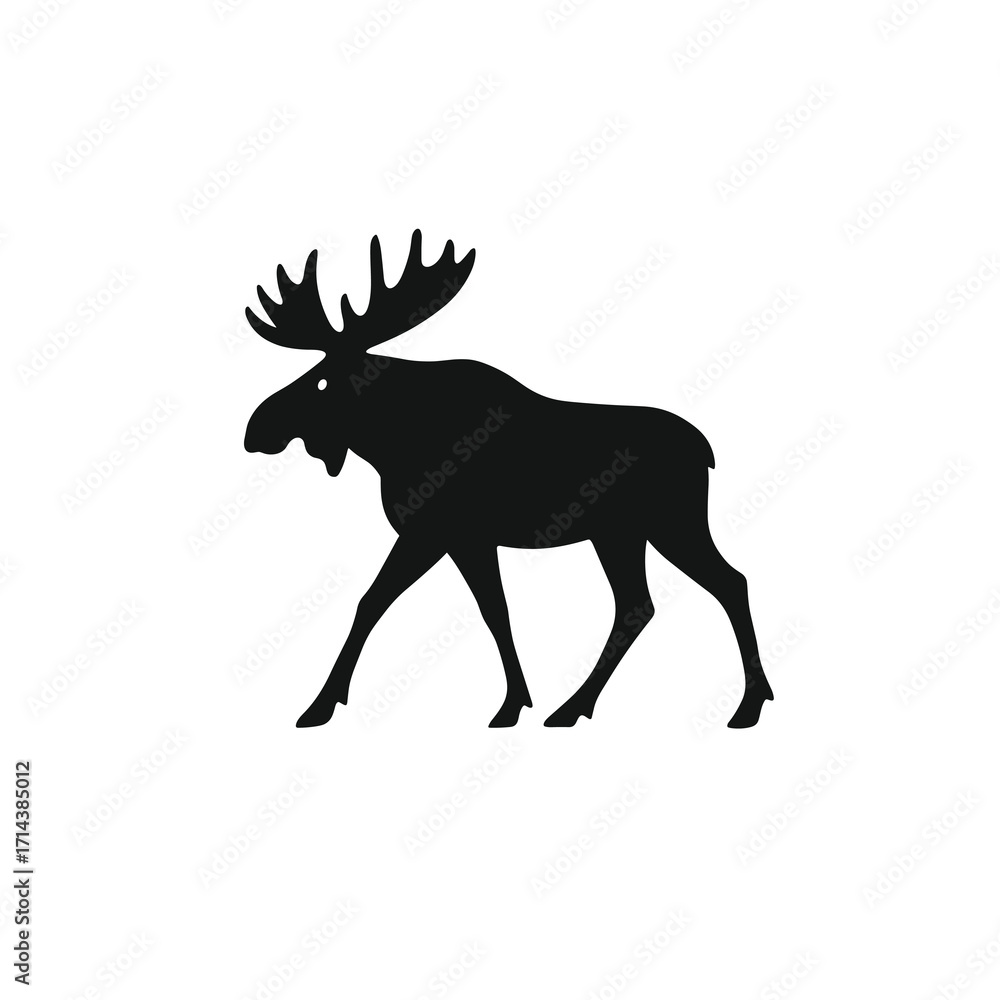 Fototapeta premium Moose walking silhouette