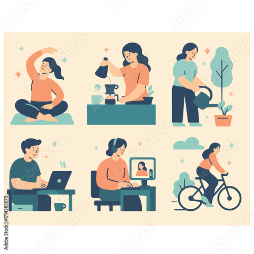 Remote Work & Wellness Scenes — Home Office Day