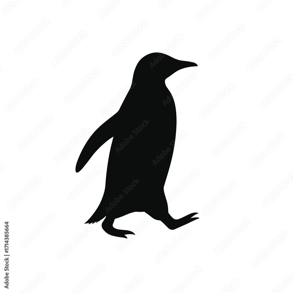 Naklejka premium Penguin walking silhouette