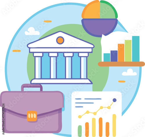 Financial growth business analytics investment portfolio management concept vector