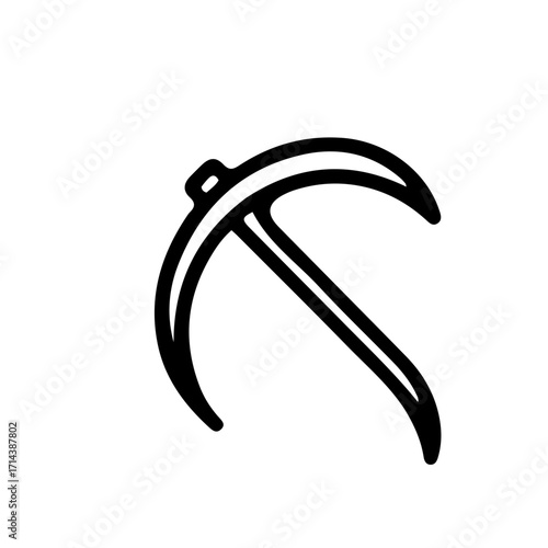 Sickle Black and White Vector Icon