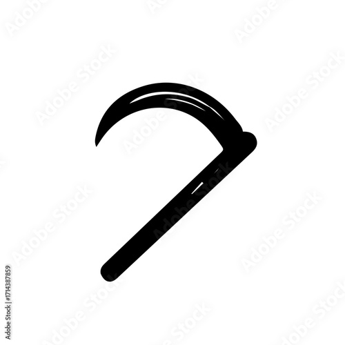 Sickle Black and White Vector Icon