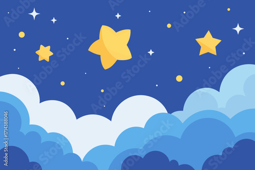 Cartoon sparkling starlight sky vector illustration