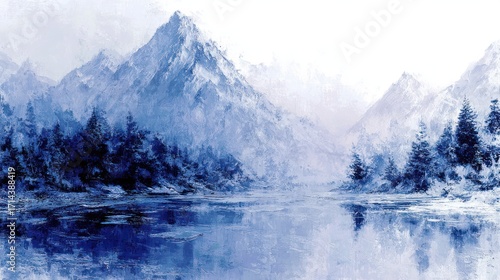 Wallpaper Mural Winter mountain landscape Torontodigital.ca