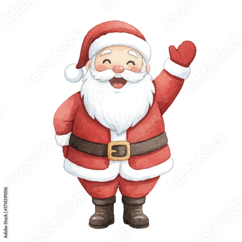 cute santa claus say hello at christmas elements design