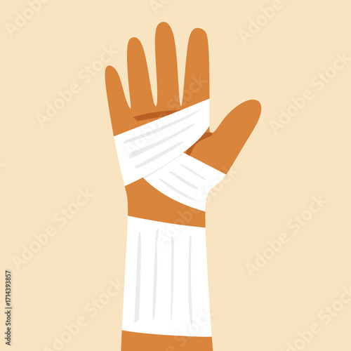 injured hand getting bandage