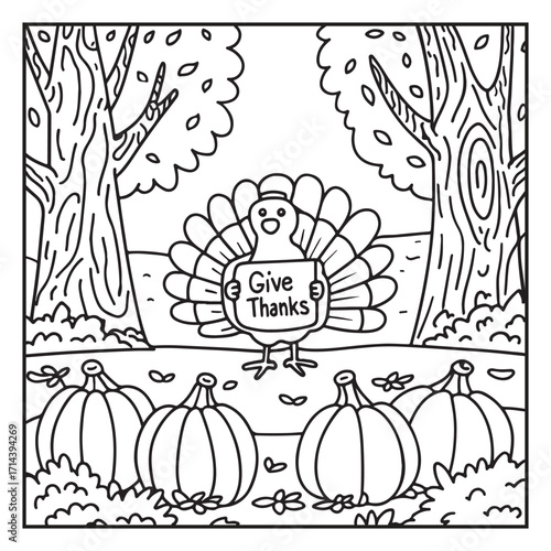 Thanksgiving Coloring Pages – Cute and Easy Holiday Designs with Turkeys, Pumpkins, Fall Leaves, and Harvest Scenes for Kids and Adults