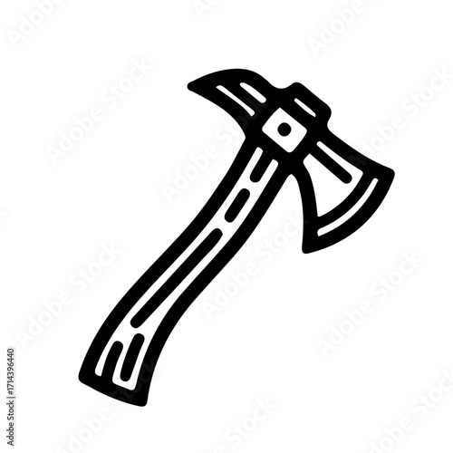 Axe Black and White Vector Icon