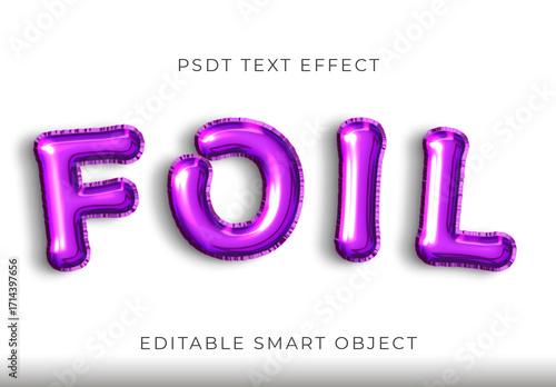 Violet Foil Letter Balloon Text Effect Metallic Inflated Party Font