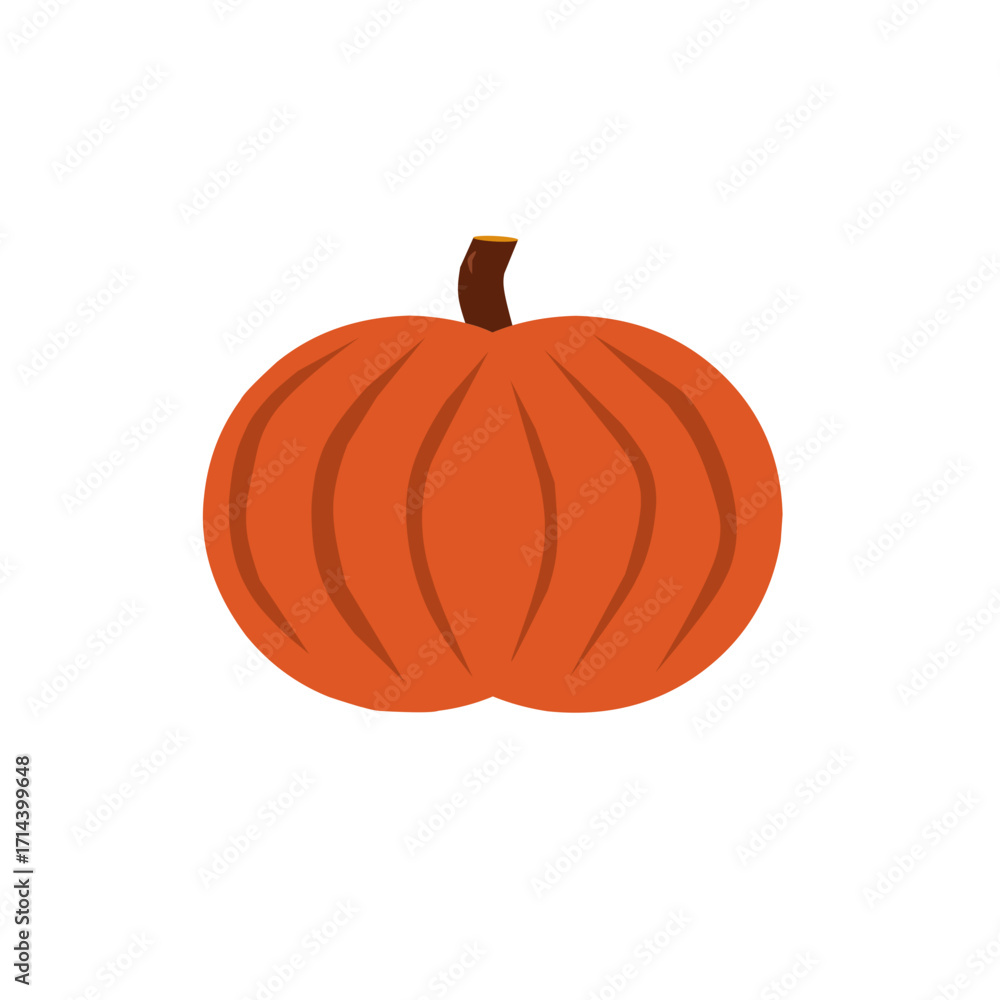 Obraz premium Orange pumpkin isolated on white background illustration.