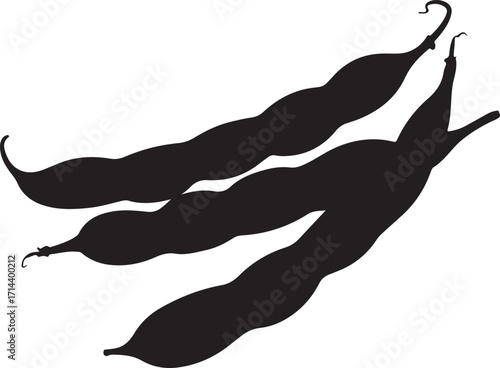 black silhouette of celery stick on white background, vector