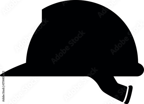 Hard hat silhouette safety equipment construction work vector