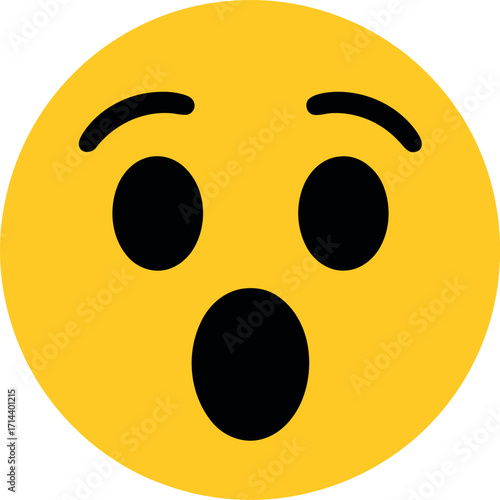 Shocked emoji expression surprise astonishment wow face icon vector
