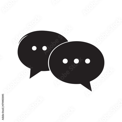 Black and White Depicting Two Speech Bubbles with Ellipsis