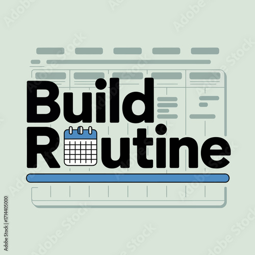 Modern business poster design concept for building and establishing routine with calendar and timeline elements vector