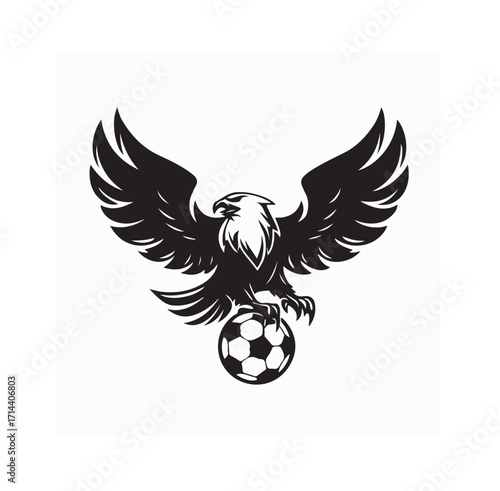Eagle Holding Soccer Ball Vector for Soccer Team Mascot Logo vector