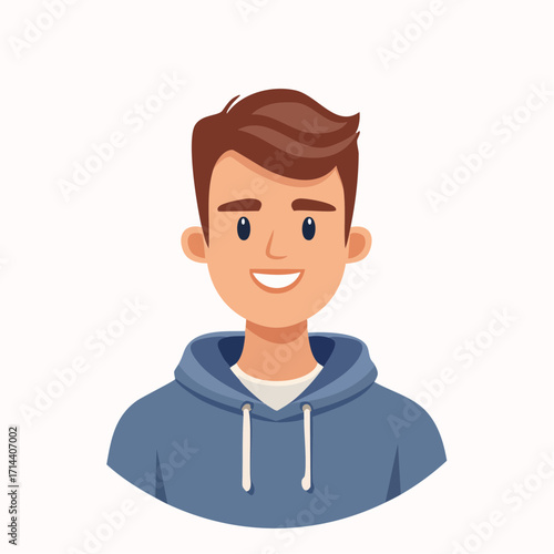 Portrait of a Smiling Young Man in a Hoodie