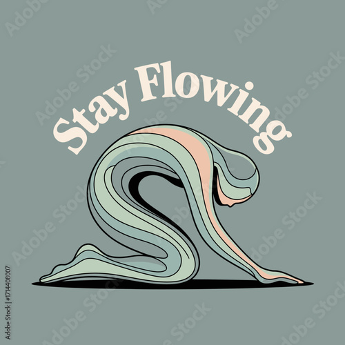 Embrace flexibility and inner peace find your flow with a gentle pose and inspiring mantra for mindfulness and self-care vector