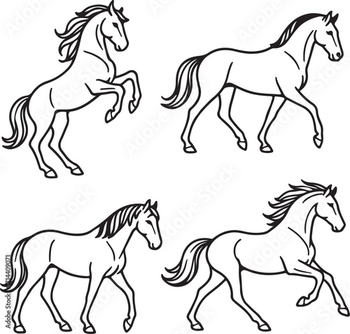 line art horses