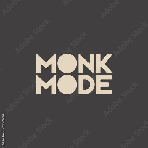Monk mode minimalist logo design creative typography with modern geometric shapes for brands and identity vector