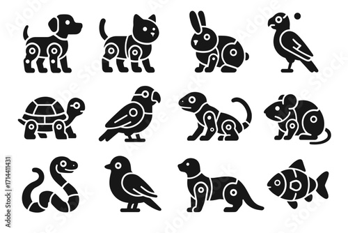 Pet cyber snake hamster lizard icon icons vector rabbit mouse turtle cat