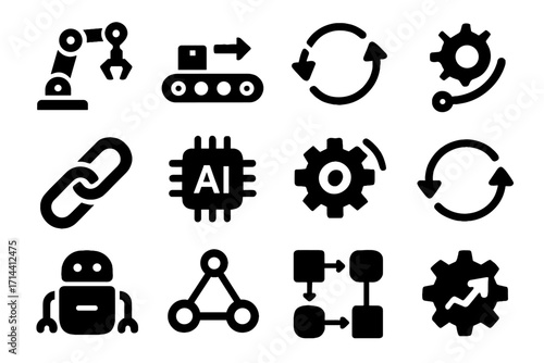 Controller icon workflow icons bot diagram process trigger arrows cog automation task