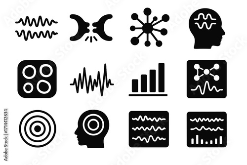 Icon activity ai graph mental chart vector intensity neural icons frequency brainwave