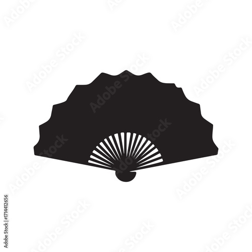 chinese fan isolated on black