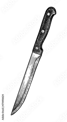 Kitchen knife ink sketch.