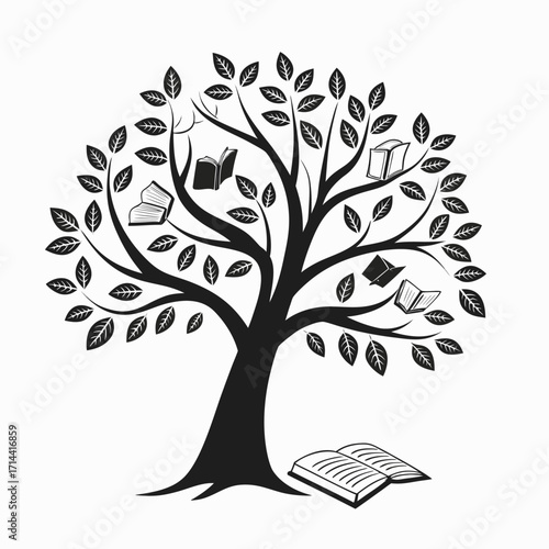 Knowledge Tree Books & Learning Concept Illustration