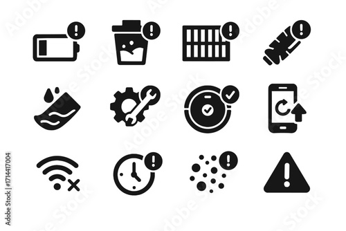 Filter vector alerts smart icon connectivity update detected cleaning pad lost mop