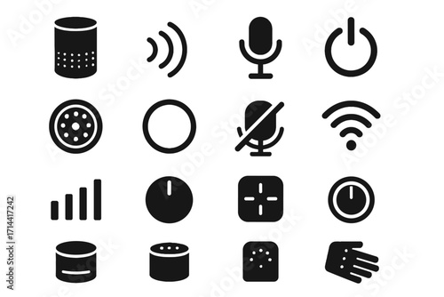 Volume ai led connection speaker icon controls vector voice power equalizer smart