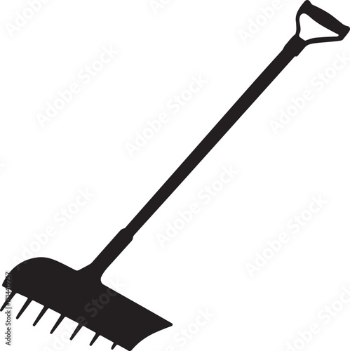 black silhouette of hoe on white background, vector