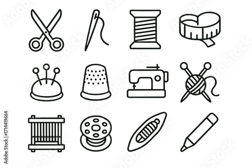 Shuttle vector spool textile needle sewing needles tools loom thread icon icons