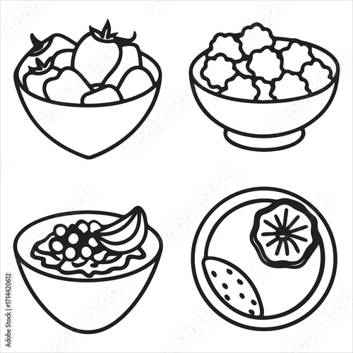 A Vibrant and Refreshing Fresh Fruit Salad Medley, a Colorful and Wholesome Breakfast Packed with Nutritious Vitamins and Antioxidants